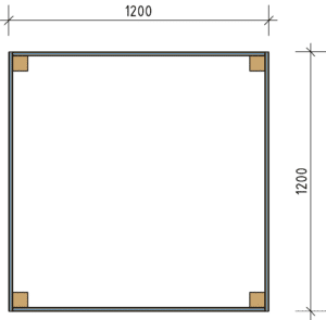 Vurenhout zandbak bovenaanzicht