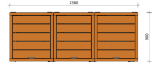 Container ombouw bovenaanzicht