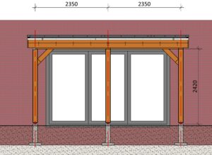 Veranda aan huis - Vooraanzicht